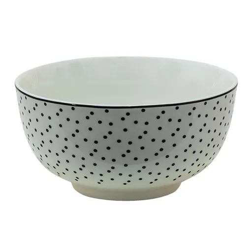 Porcelánová miska s černými puntíky Black Dot - Ø 14*7 cm SDBO