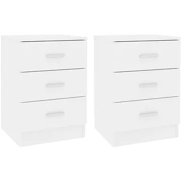 Noční stolky 2 ks bílé 38 x 35 x 56 cm dřevotříska (800451)
