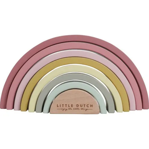 Little Dutch Skládačka dřevěná duha Pink