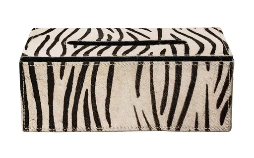 Kožený zásobník na papírové kapesníky Zebra - 25*14*9 cm Mars & More