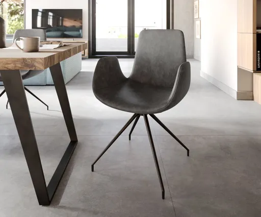 Jídelní židle Ilia-Flex křížová podnož zúžená černá mikrovlákno