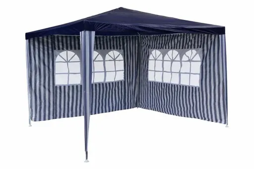 Garthen 652 Zahradní párty stan - modrý 3 x 3 m + 2 boční stěny