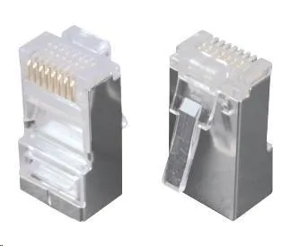 Solarix Konektor RJ45 CAT5E STP 8p8c stíněný neskládaný na licnu / 100 ks KRJ45/5SH