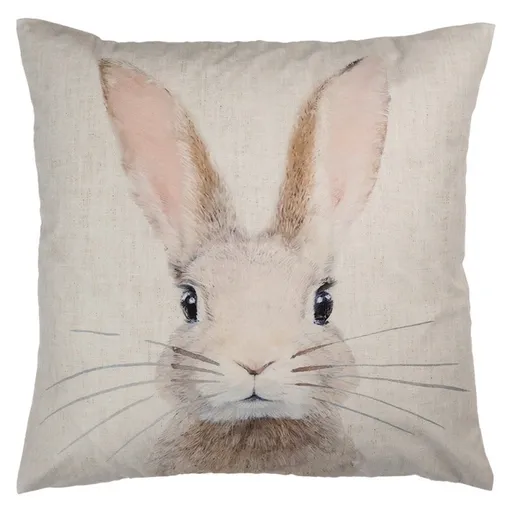 Béžový povlak na polštář s hlavou králíka - 45*45cm KT021.423