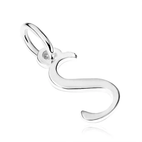 Přívěsek ze stříbra 925, písmeno z abecedy "S", zrcadlově lesklé