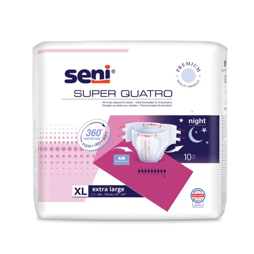 Seni Super Quatro vel. XL absorpční plenkové kalhotky s lepítky 10 ks