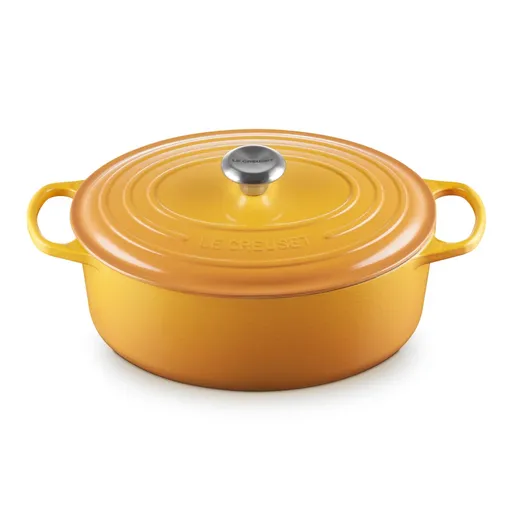 Kastrol SIGNATURE 31 cm, 6,3 l, oválný, NECTAR, litina, Le Creuset