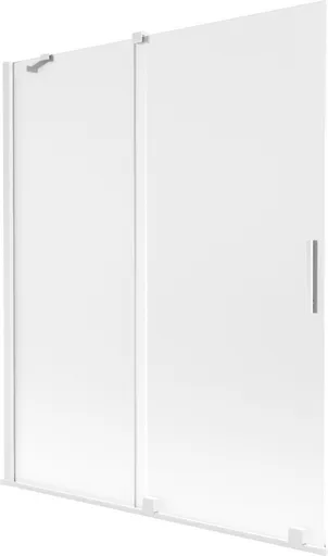 MEXEN/S Velar dvoukřídlá posuvná vanová zástěna 140 x 150, dekor, bílá 896-140-000-31-20