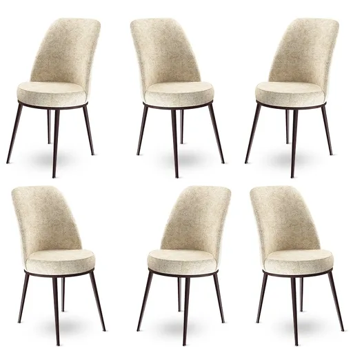 Sada židlí (6 kusů) Dexa - Cream, Brown