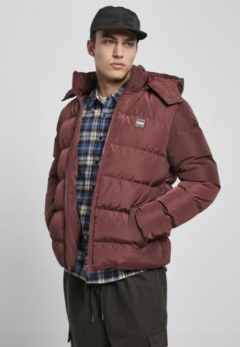 Urban Classics Hooded Puffer Jacket cherry - 5XL