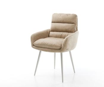 Jídelní židle Abelia-Flex s područkami béžová vintage zúžená