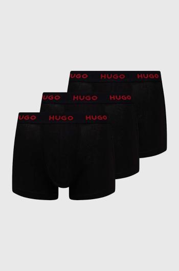 Boxerky HUGO 3-pack pánské, černá barva, 50517878