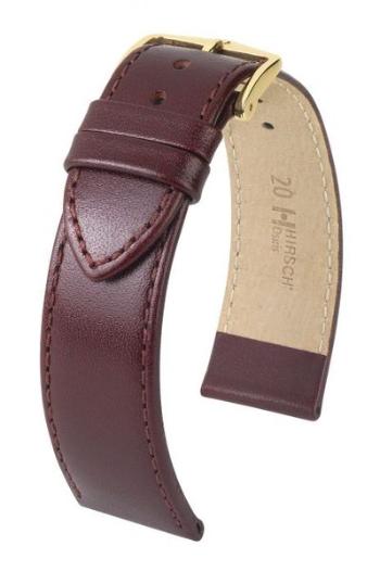 Řemínek Hirsch Osiris - burgundy - 18 mm - L – Standardní délka (doporučujeme) - 16 mm - Zlatá