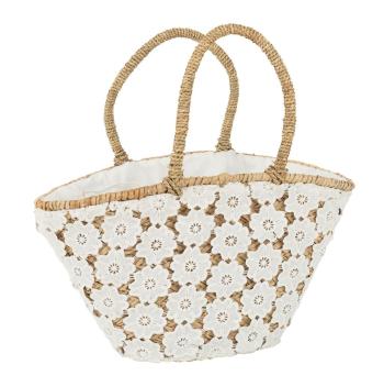 Plážová pletená taška s kytičkovou krajkou Beach Bag Flower - 54*24*30cm 33236