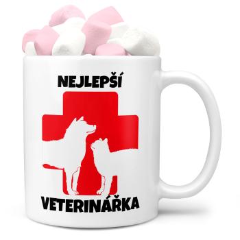 Hrnek Nejlepší veterinářka – kříž (Náplň hrníčku: Marshmallow)