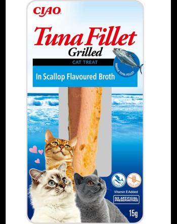 INABA Tuna fillet in scallop broth 15g Hrana pisici, file de ton in sos cu scoici