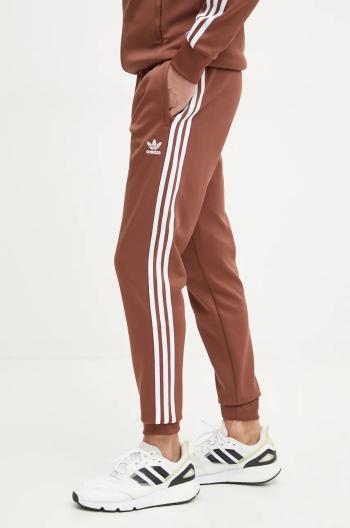 Kalhoty adidas Originals Adicolor Classics SST Track Pants pánské, hnědá barva, vzorované, IY9866