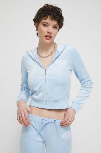 Velurová mikina Juicy Couture s kapucí, s aplikací