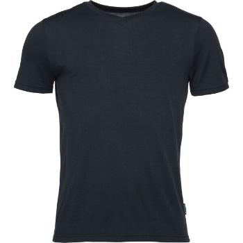 Devold HAREID MERINO 200 TEE V-NECK Pánské merino triko, černá, velikost