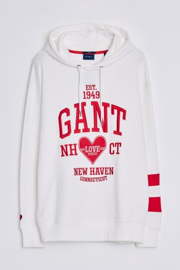 MIKINA GANT CV. UNISEX COLLEGIATE HEART HOODIE EGGSHELL