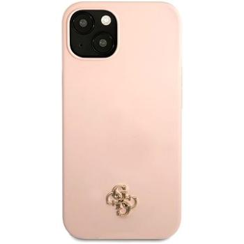 Guess 4G Silicone Metal Logo kryt pro Apple iPhone 13 mini Pink (GUHCP13SS4LP)