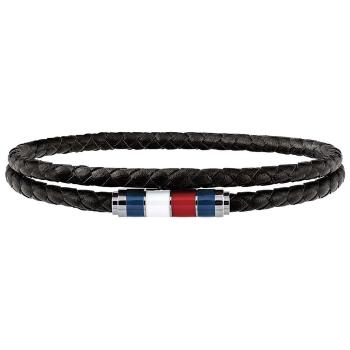 Tommy Hilfiger Stylový černý kožený náramek TH2790056