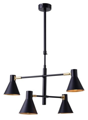 Candellux Černo-zlatý závěsný lustr Less pro žárovku 4x E14 34-72689