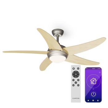 Klarstein Bolero 2 v 1 Smart, stropní ventilátor, Ø 132 cm, světlo 55 W, dálkové ovládání, ovládání přes aplikaci, dvousměrný provoz