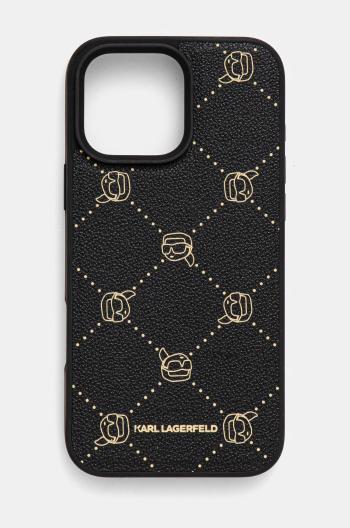 Obal na telefon Karl Lagerfeld iPhone 16 Pro Max 6.9 černá barva, KLHMP16XPGKHPHK