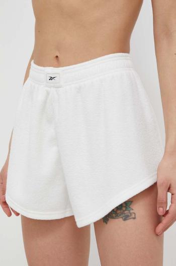 Kraťasy Reebok Classic dámské, bílá barva, hladké, high waist, HT7853-NONDYE