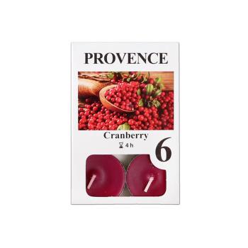 Čajová sviečka PROVENCE 6ks brusnica