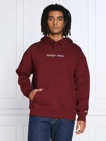 Tommy Jeans pánská vínová mikina - XL (VLP)