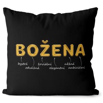 Polštář Ženská jména - GOLD (Velikost: 55 x 55 cm, Jméno: Božena)