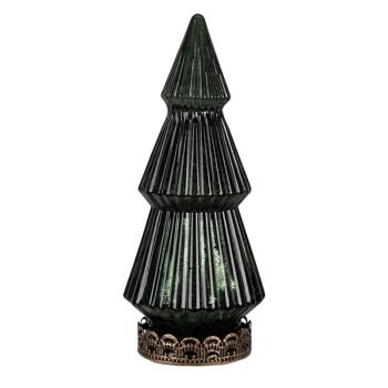 Zelený skleněný dekorační svítící stromek LED Tree - Ø 7*16 cm  6GL4569GR