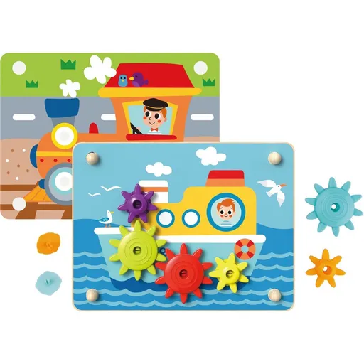 Tooky Toy Dřevěná hra ozubená kolečka