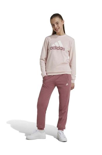 Dětská tepláková souprava adidas J BL FT TS růžová barva, IY5432