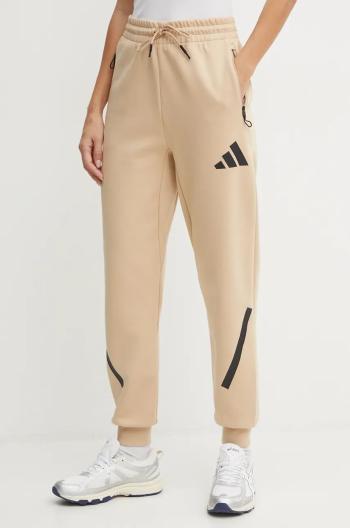 Tepláky adidas ZNE béžová barva, s potiskem, JD9587