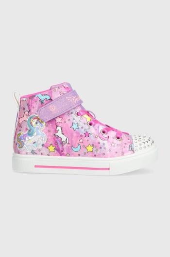 Dětské tenisky Skechers TWINKLE SPARKS UNICORN DAYDREAM růžová barva