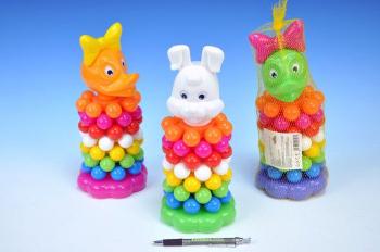 Teddies skládačka pyramida s kroužky plast 26cm zajíc