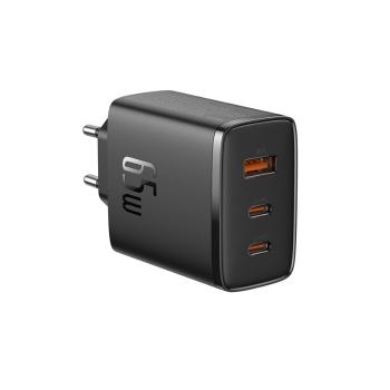 BASEUS CUBE PRO 65W GaN Sieťová nabíjačka 2x USB Typ-C + 1x USB-A čierna