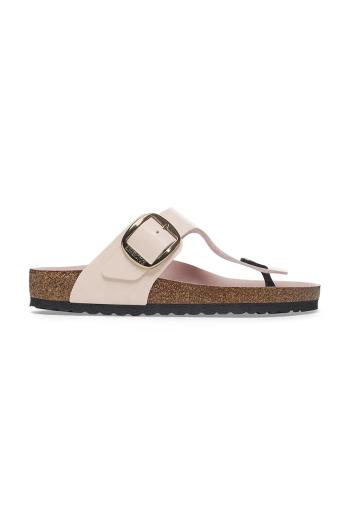 Kožené Šľapky Birkenstock Gizeh Big Buckle dámske, ružová farba, 1029484