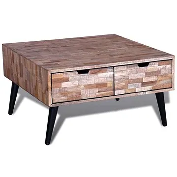 SHUMEE Konferenční stolek se 4 zásuvkami regenerovaný teak, 241708 (241708)