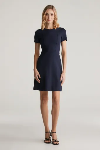 ŠATY GANT FIT AND FLARE SS JERSEY DRESS EVENING BLUE