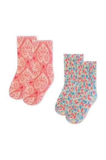 Detské ponožky Konges Sløjd 2 PACK PRINTED SOCKS OCS 2-pak ružová farba, KS102757