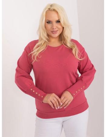 Dámská halenka plus size s kulatým výstřihem korálová  