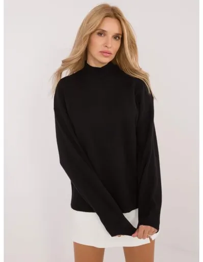 Dámský svetr s polovičním zipem SUBLEVEL černý