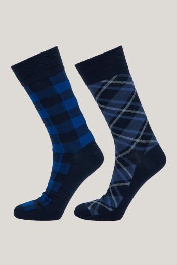 PONOŽKY GANT CHECK SOCKS 2-PACK GIFT BOX EVENING BLUE