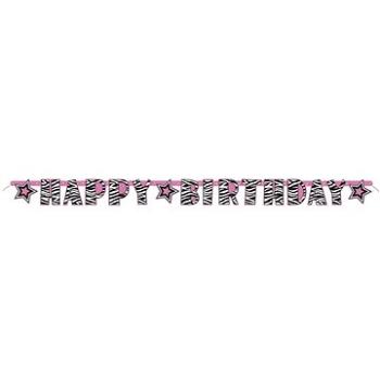 Girlanda happy birthday – narodeniny – zebra – 160 cm (11179433926)