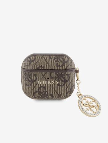 Guess 4G Script PC/PU Charm Pouzdro pro AirPods 3 Brown Tok Lila
