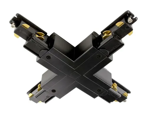 Light Impressions Deko-Light 3-fázový kolejnicový systém - D Line DALI X-spojka levé-levé-pravé-pravé, černá 710536